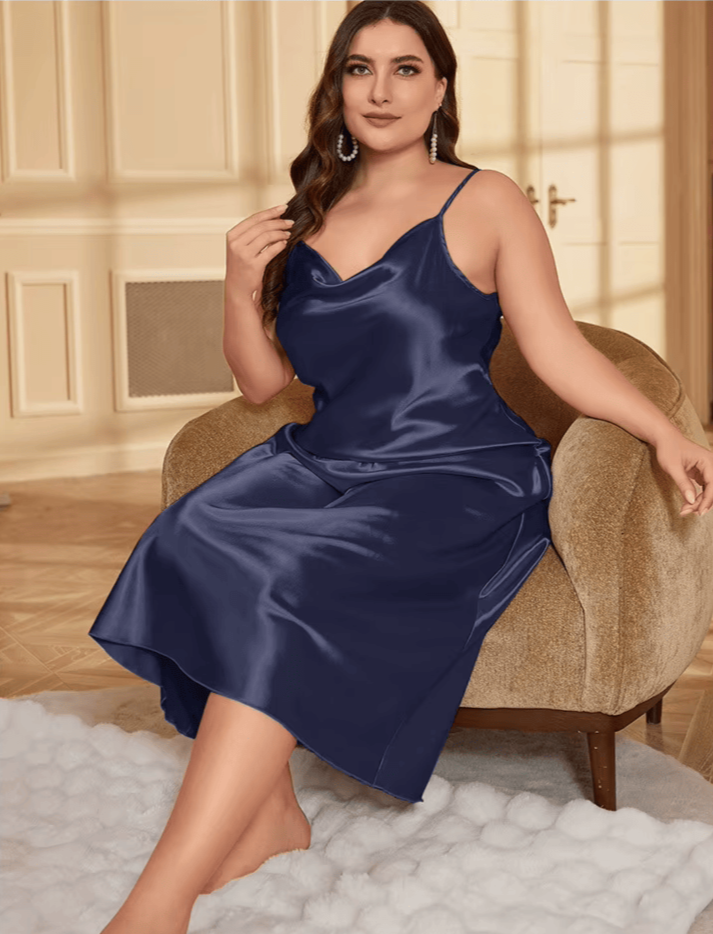 Camilsola Longa Plus Size Azul Marinho